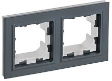 Рамка универсальная IEK Brite РУ-2-БрГ-44 2-м. IP44 графит картинка